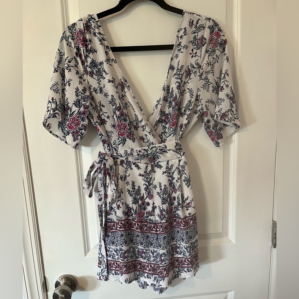 Floral Dressy Short Sleeve Romper